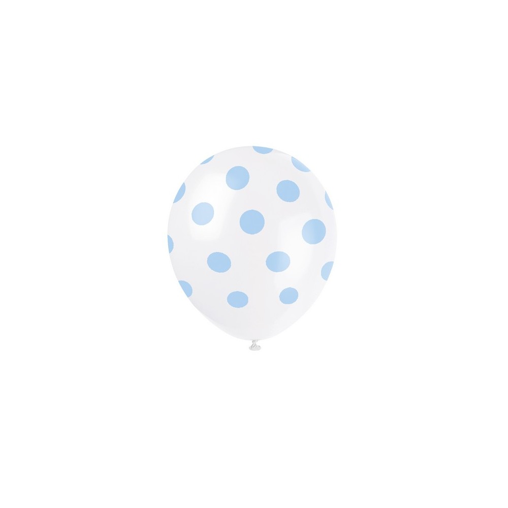 Azzurro Pois Bianchi Palloncini in lattice 12"-...