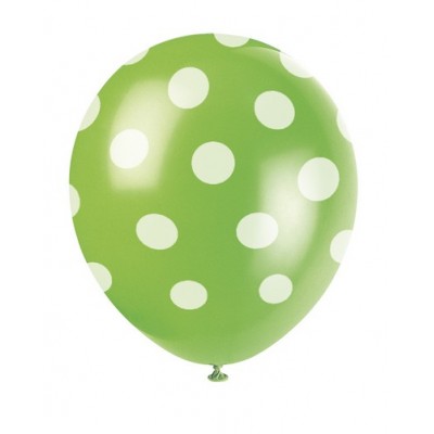 Verde Pois Bianchi Palloncini in lattice 12"- 30 cm