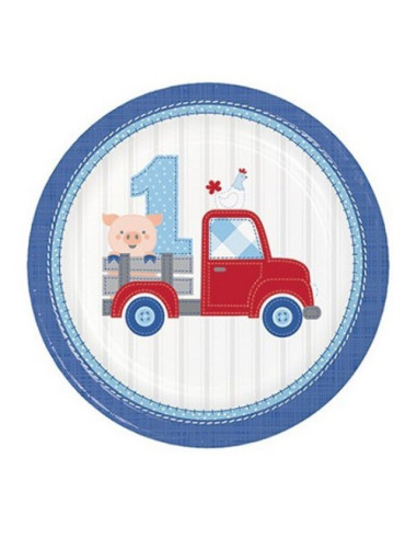Fattoria Farmhouse Boy Piatti di carta 23 cm