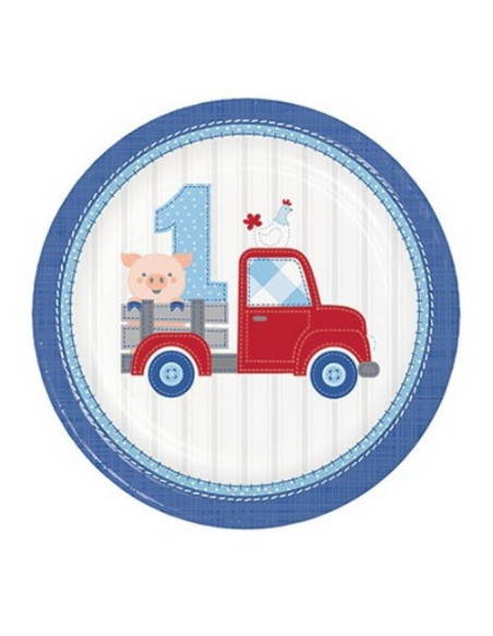 Fattoria Farmhouse Boy Piatti di carta 23 cm
