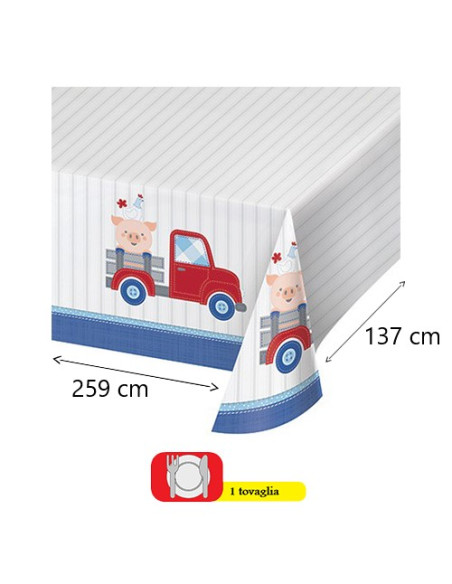 Fattoria Farmhouse Boy - Tovaglia di plastica 137x259 cm