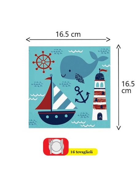 Mare Nautical Baby Tovaglioli di carta 33x33 cm