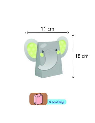Elefantino Boy - Loot Bag di carta 18x11 cm
