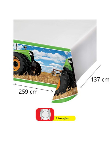 Tractor Time Tovaglia di plastica 137x259 cm