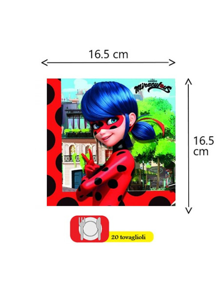 Miraculous Lady Bug - Tovaglioli di carta 33x33 cm