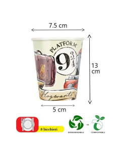 Harry Potter Bicchieri di carta 250 ml ECO 2
