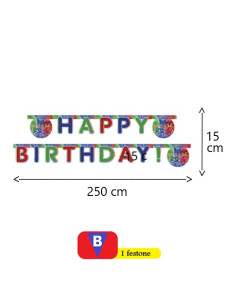 Super Pigiamini PJ Masks Festone snodabile Happy Birthday... 2