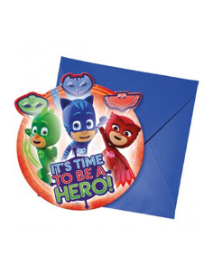 Super Pigiamini PJ Masks Inviti sagomati di carta