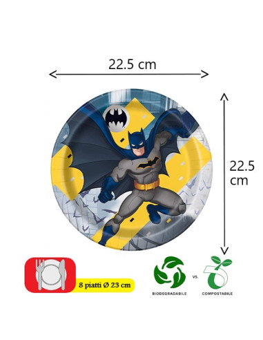 Batman Piatti di carta 23 cm ECO