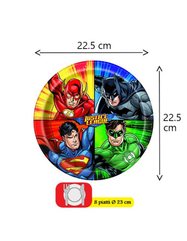 Justice League - Piatti di carta 23 cm