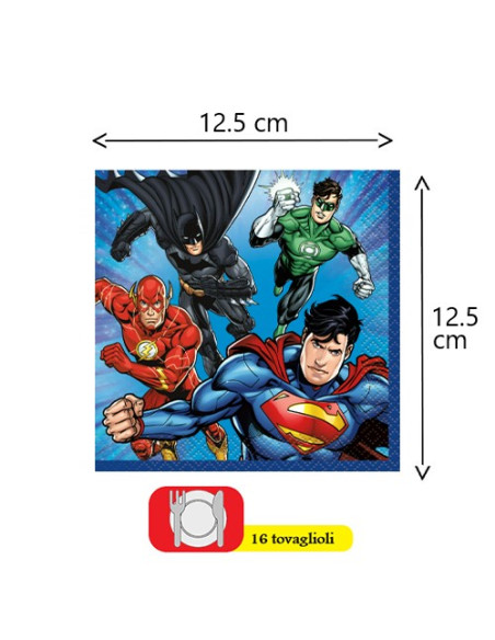 Justice League - Tovaglioli di carta da buffet 25x25 cm