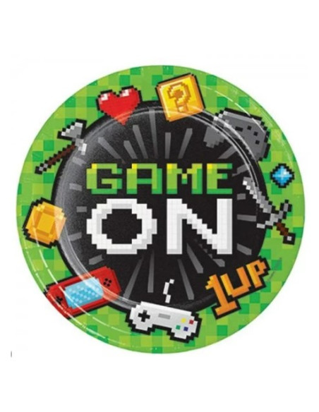 Gaming Party Piatti di carta 23 cm