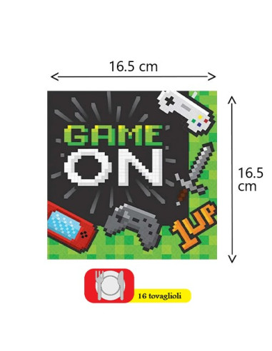 Gaming Party Tovaglioli di carta 33x33 cm