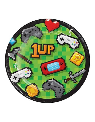 Gaming Party Piatti di carta da dessert 20 cm