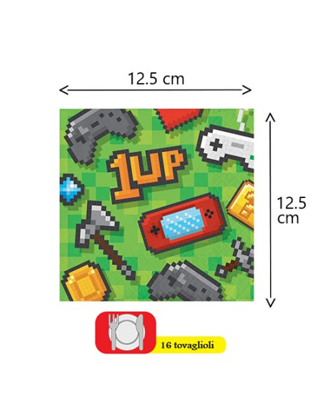 Gaming Party Tovaglioli di carta da buffet 25x25 cm