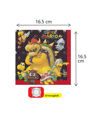 Super Mario Tovaglioli di carta 33x33 cm