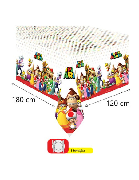 Super Mario Tovaglia di plastica 120x180 cm