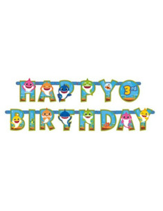 Baby Shark Festone sagomato personalizzabile Happy...