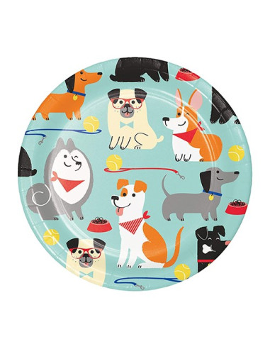 Dog Party - Piatti di carta da dessert 20 cm