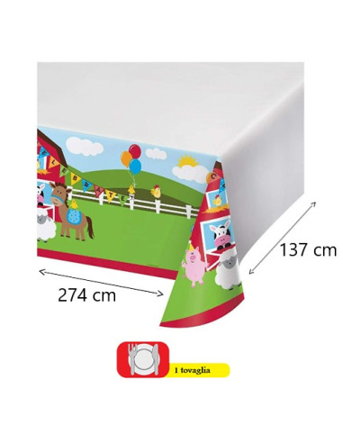 Fattoria Farmhouse Fun - Tovaglia di plastica...
