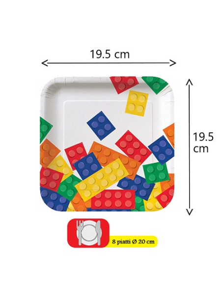 Block Party Piatti di carta da dessert 20 cm