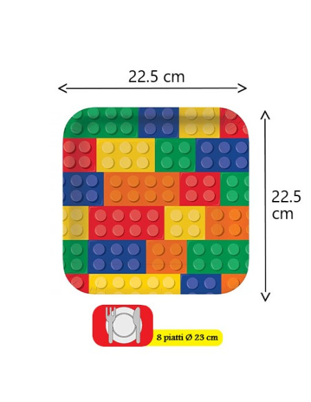 Block Party - Piatti di carta 23 cm