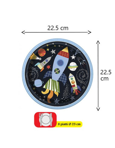 Outer Space - Piatti di carta 23 cm