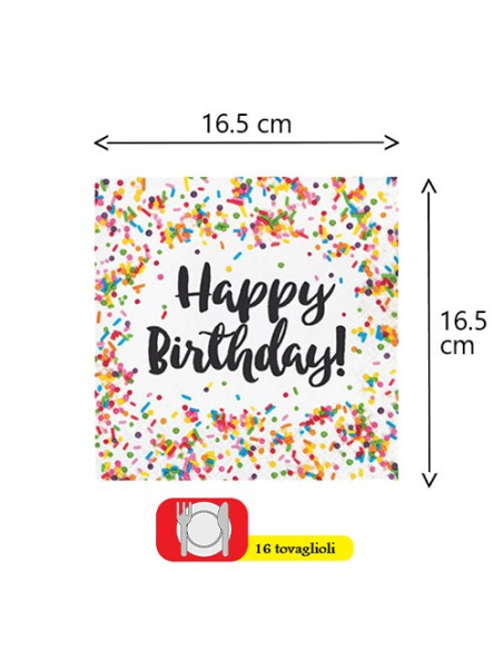 Codette Sprinkles Tovaglioli di carta 33x33 cm