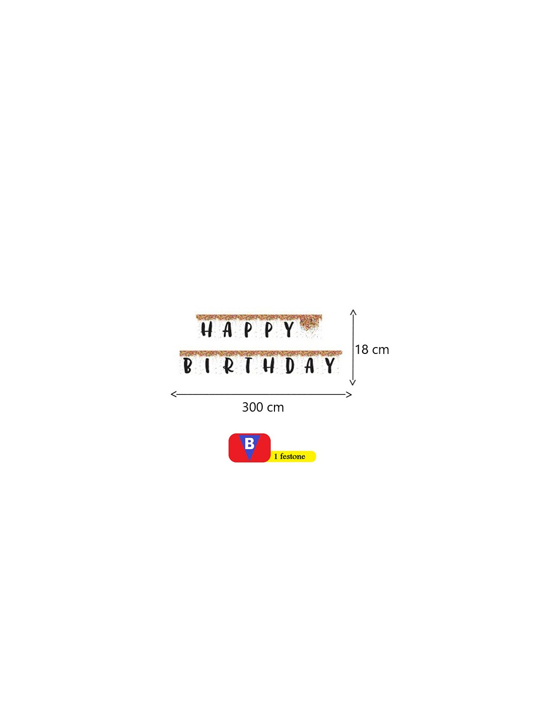 Festone Colorato 'Happy Birthday' A Tema Sprinkles: Ghirlanda Snodabile 300x18 Cm Per Decorazioni Feste - 3