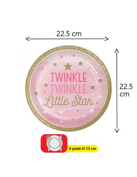 One Little Star Girl - Piatti di carta 23 cm