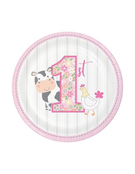 Fattoria Farmhouse Girl - Piatti di carta da dessert 18 cm