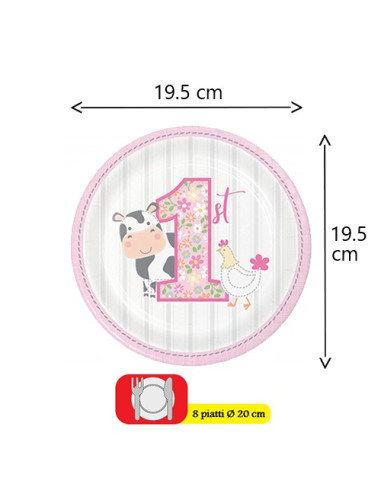 Fattoria Farmhouse Girl - Piatti di carta da...