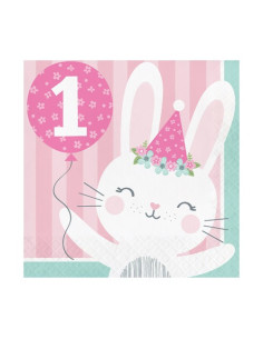 Tovagliolo 33 x 33 cm 1 Compleanno Coniglietta