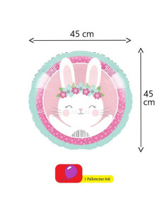Pallone foil 18" - 45 cm Coniglietta 2