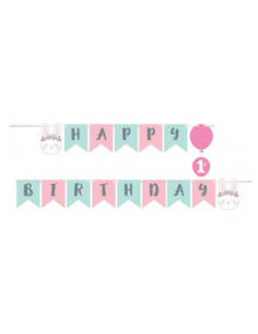 Festone Happy Birthday 192 x 15 cm con adesivo 1...