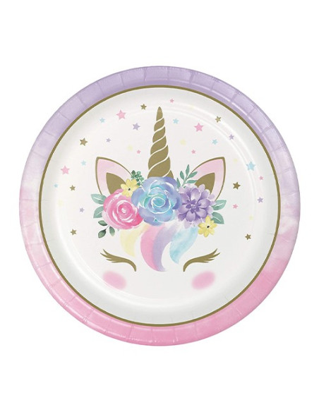 Unicorno Baby Piatti di carta 23 cm