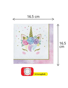 Unicorno Baby Tovaglioli di carta 33x33 cm 2