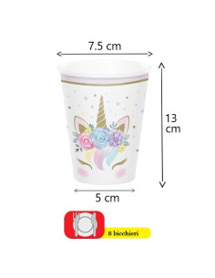 Unicorno Baby Bicchieri di carta 266 ml 2