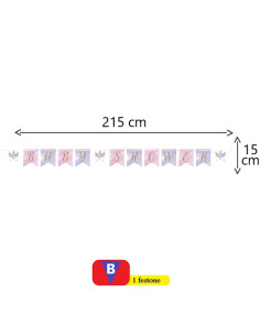 Unicorno Baby Festone sagomato Baby Shower 215x15 cm 2