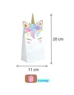 Unicorno Baby Loot Bag di carta 20x11 cm 2