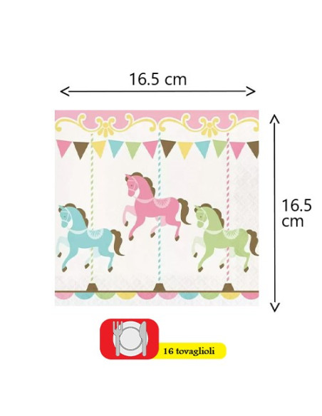 Giostra Carousel Tovaglioli di carta 33x33 cm