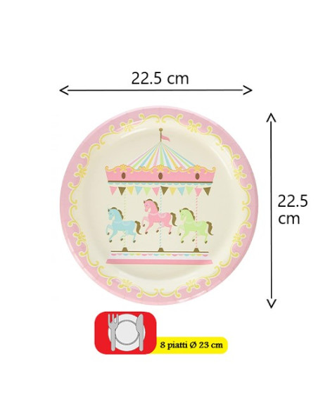 Giostra Carousel - Piatti di carta 23 cm