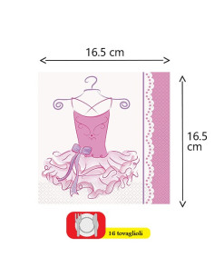 Pink Ballerina Tovaglioli di carta 33x33 cm 2