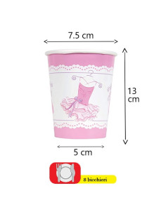 Pink Ballerina Bicchieri di carta 266 ml 2