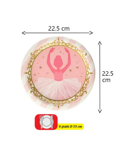 Twinlke Toes Ballerina Piatti di carta 23 cm 2