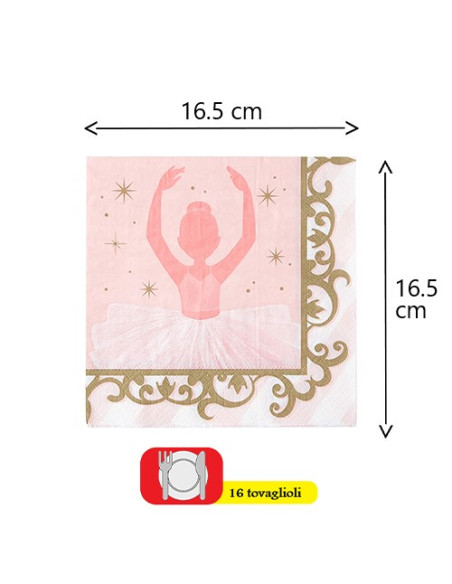 Twinlke Toes Ballerina Tovaglioli di carta 33x33 cm