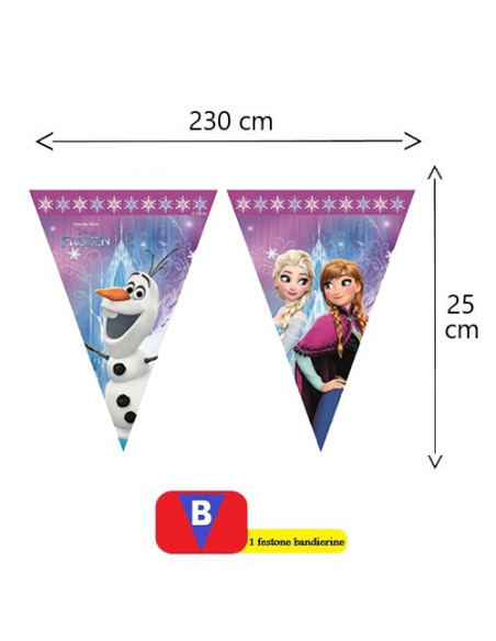 Frozen Festone bandierine triangolari in plastica 230x25 cm