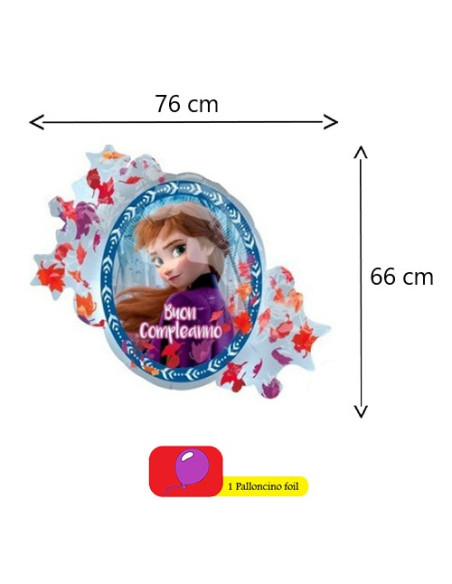 Frozen Palloncino foil Supershape Buon Compleanno 76x66 cm