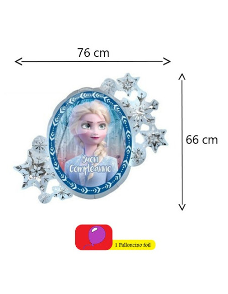 Frozen Palloncino foil Supershape Buon Compleanno 76x66 cm