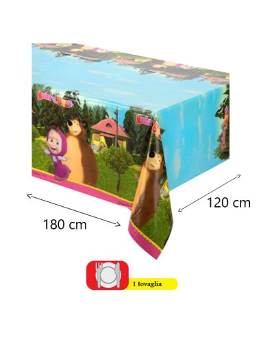 Masha & Orso - Tovaglia di plastica 120x180 cm
